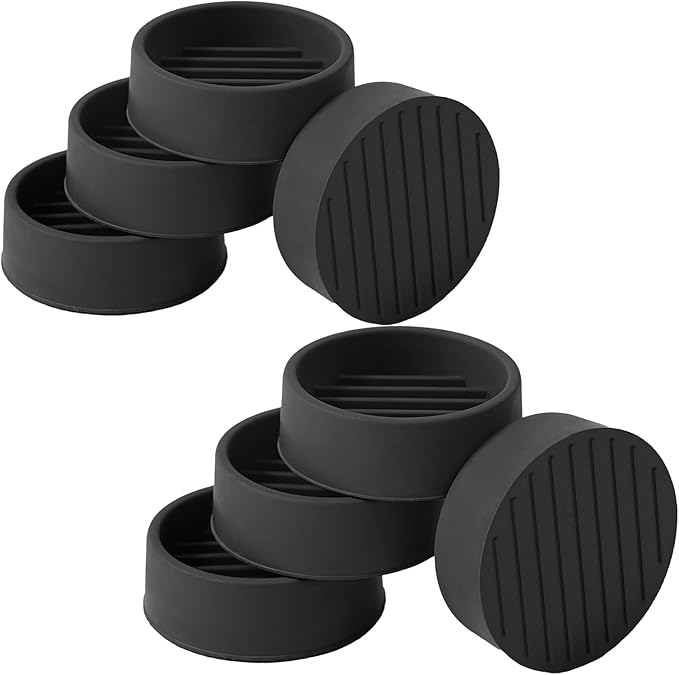 1.5x1.5 Round Rubber Furniture Caster Cups, Anti-Sliding Furniture Pads Bed Stopper Floor Protectors with Grip - Protect Any Flooring