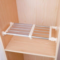 Hershii Closet Tension Shelf & Rod Expandable, Adjustable Storage Rack Metal Organizer DIY Divider Separator for Cabinet Wardrobe Cupboard Kitchen Bathroom