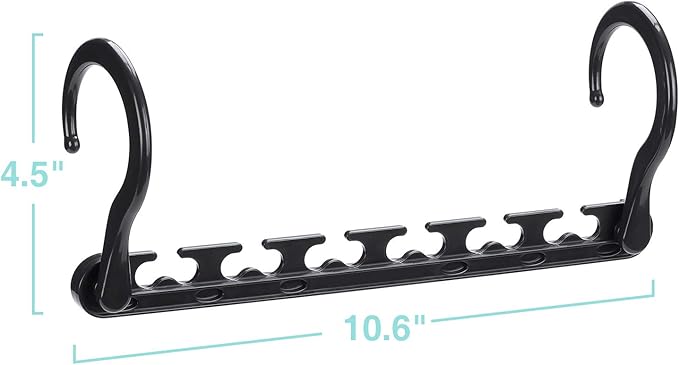 HOUSE DAY Sturdy Plastic Space Saving Hangers Cascading Hanger Organizer Closet Space Saver Multi Hangers for Heavy Clothes, Closet Organizers and Storage,College Dorm Room Essentials (20 Pack Black)