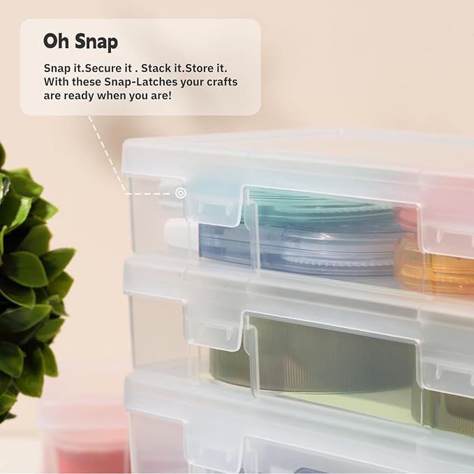novelinks Plastic Clear Storage Containers for Organizing, Craft Storage Organizers and Stackable Storage Bins with Lids for Pencil Box, Bead, Cookie Cutter, Board Game (18 Pack Small)