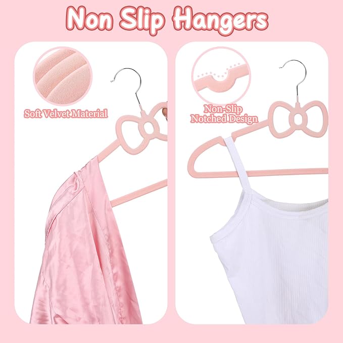 45 Pack Pink Velvet Hangers, 16" Non Slip Velvet Clothes Hanger Ultra Slim Felt Hanger with 360 Degree Swivel Hook Space Saving for Coats Jacket Shirts Dress