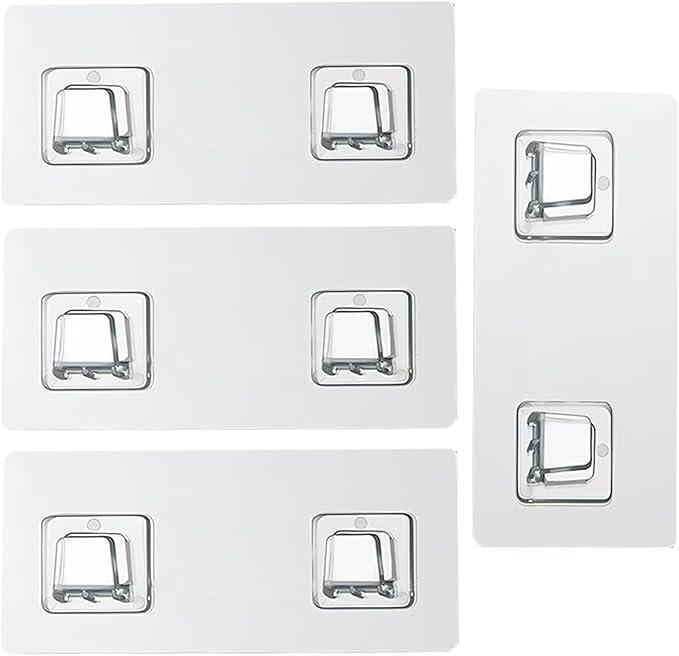 4 PCS Shower Caddy Adhesive Replacement Sticker for Large Diameter Bathroom Basket, Self-Adhesive Hooks for Wall Mounted Laundry Hamper, No Drill Storage Shelf, Corner Shelves