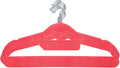 IRIS USA Non-Slip Velvet Clothes Hangers, Slim Space-Saving Design with Accessory Bar, Pink, Set of 10