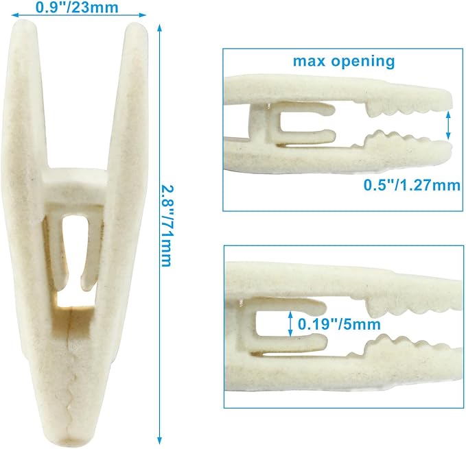 Litoexpe 20 Pcs Beige Velvet Hangers Clips, Pants Hangers Velvet Clips, Strong Finger Flocked Clips for Thin Felt Hangers