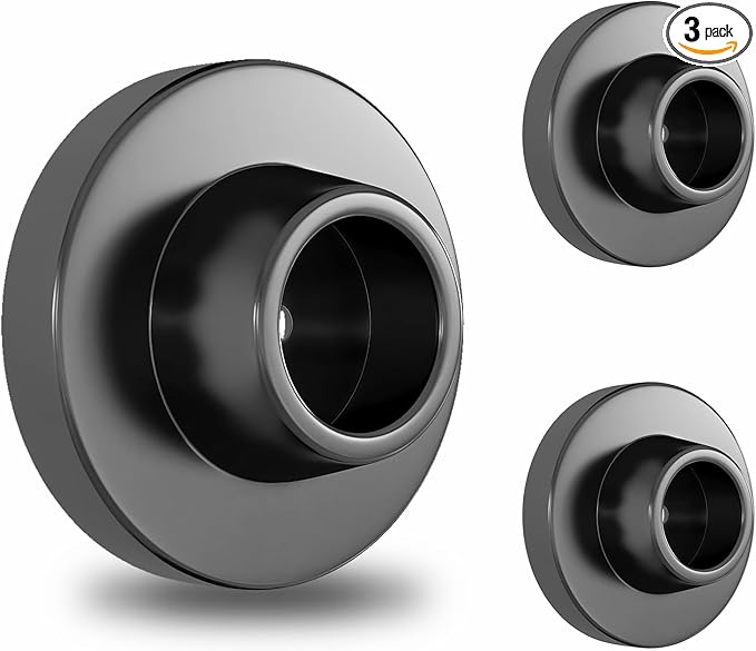 Door Stops for Wall Protector, Door Knob Wall Shield, Black Door Bumper for Slamming, Door Handle Stopper, Wall Hole Cover 3PCS