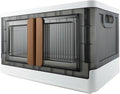 AssHMKIT Storage Bin, Cabinet with Lids, 8.4 Gallon Capacity, With Double Door and Lock, Foldable, Plastic, Underbed or Countertop Use, Home Organizer