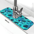 Faucet Draining Mat For Kitchen Sink, Sea Turtles Blue Diatom Mud Absorbent Drain Pad For Bathroom Kitchen Sink Splash Guard Drying Mat