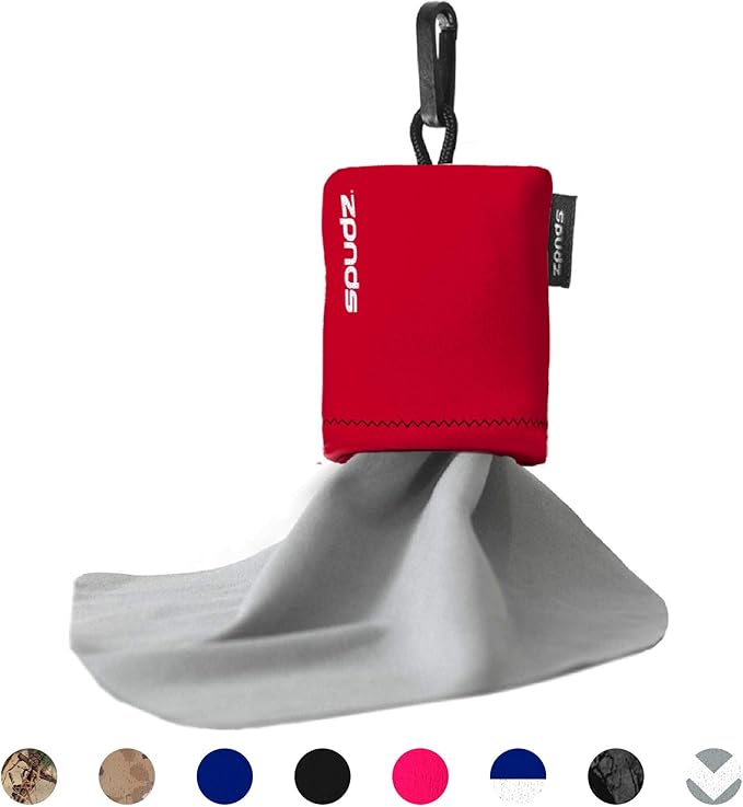 Microfiber Cloth Screen Cleaner Premium Soft - Multi-Purpose 10x10 Red SPUDZ for Glasses, Camera Lens, Electronics, Phone, TV, Tablet