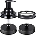Mason Jar Bathroom Accessories Set(4pcs)-Jars Not Included - Foaming Soap Dispenser and Apothecary Jars Lids for Regular Mouth jar, Wide Mouth Toothbrush Holder lid, Farmhouse Decor-Black