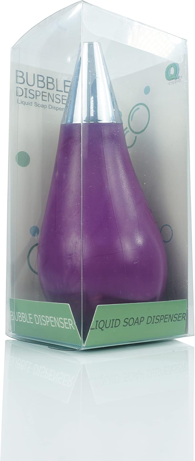 Kitchen Bathroom Counter top Squeezable Soap Dispensers Tear Drop Shape Bottle (Purple, ~7oz)