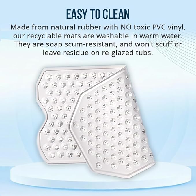 The Original Refinished Bathtub Mat - No Suction Cup Bath Mat, Designed for Textured and Refinished Bathtubs Made of Rubber Not Cheap Plastic, Great for Children and Elderly (Grey)