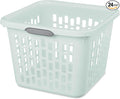 Sterilite Laundry Basket, Plastic Clothes Hamper, Large Square Bin with Comfort Grip Handles and Reinforced Rim, 1.5 Bushel Capacity, Mint, 24 Pack