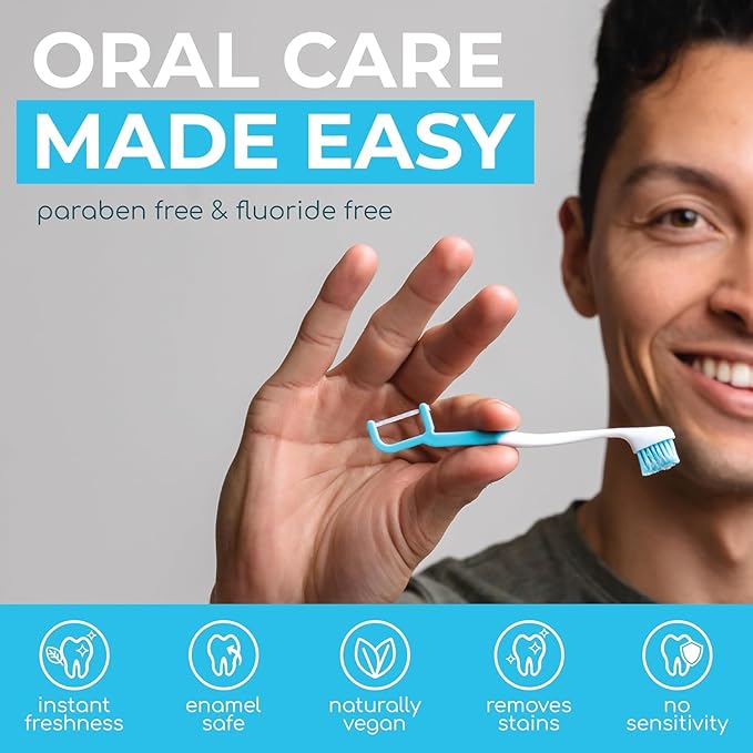 Brushee - The Evolution of Oral Care | 4-in-1 Tool (Paste + Brush + Floss + Pick) | Individually Wrapped | Disposable | Prepasted Travel Toothbrushes | Small Adult Toothbrush - (48-Pack)