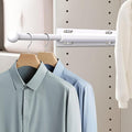 2 PACK Valet Rod for Closet Pull Out, Retractable Slide Out Valet Rod Closet Organization, 12" Aluminum Valet Clothing Hanger Rods Perfect for Suits, Freshly Pressed Clothes, White