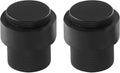 1-1/2 Inch Length 1-3/5 Height Cylindrical Floor Mount Door Stopper - Heavy Duty Holder, Brass Hardware, Quiet Doorstop to Protect and Keep Open, 2 Pack, Matt Black