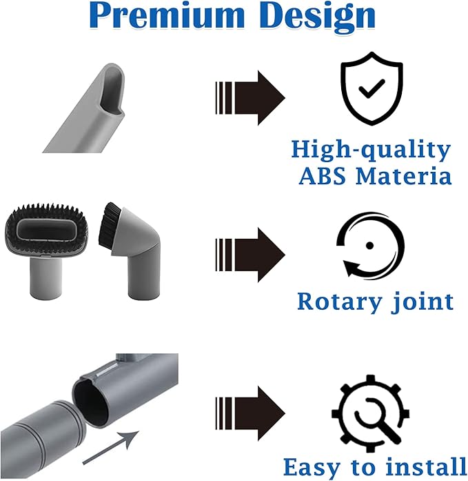 3 Pack Crevice Tool, Dust Brush and Upholstery Tool Attachment Compatible with Shark Navigator Lift-Away Vacuum Cleaner Models NV350, NV351, NV352, NV355, NV356E, NV357, NV360, NV370, UV440