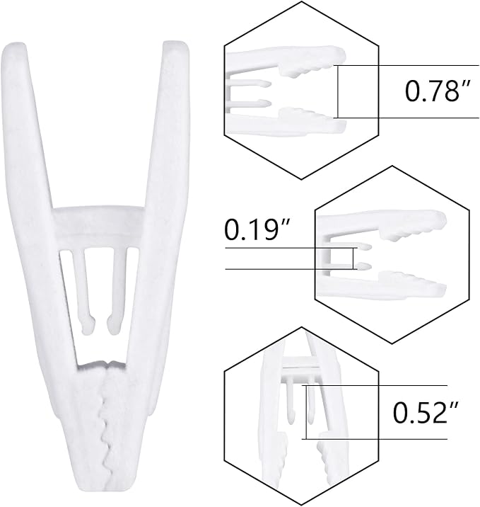 Tinfol White Velvet Hanger Clips 50Pack, Strong Flocked Finger Clips, Large Opening Pants Clip, Clothes Pin for Thin Suit Skirt Pant Clothes Hangers