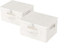 Underbed Storage Box with Lid, Foldable Clothes Organizers, Fabric Bins for Organizing Clothes, Shoes, Blankets, Pillows, 17.7x13.7x9.8Inches, Beige, 2 Pack