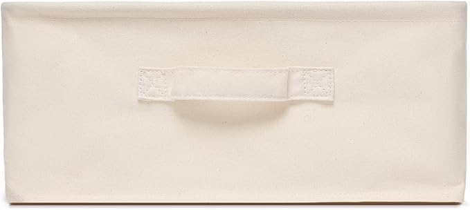 Foldable Storage Bins with Lids Cotton Canvas Rectangular Storage Box Ideal for Organization Lightweight and Durable (13.78 x 9.65 x 6.1)