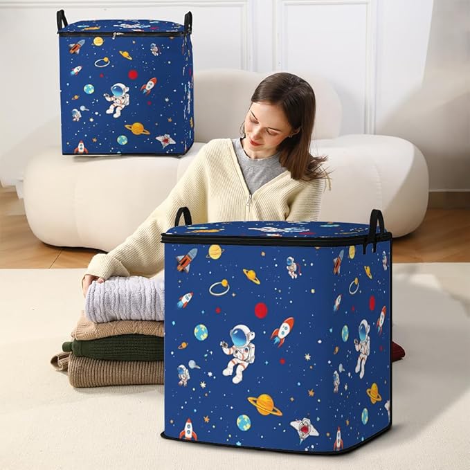 2pcs closet organizers and storage under bed,clothing blanket sweater sheet bedding comforter duvet quilt pillow toy storage bags with lids,dorm room essentials for containers 95L