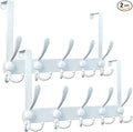 Encozy Over The Door Hooks,Coat Rack for Hanging Clothes Hat Towel (Heavy Duty White 2pcs)
