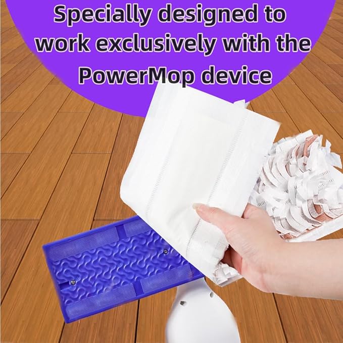Disposable Mopping Pad Refills for PowerMop Multi-Surface,Wood Mopping Pad Refills for Floor Cleaning, 10 Count (Purple 5+Brown 5)
