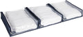 Household Essentials Under Bed Zippered Sweater Storage Bags with Clear Vision Panel, Set of 3, Denim