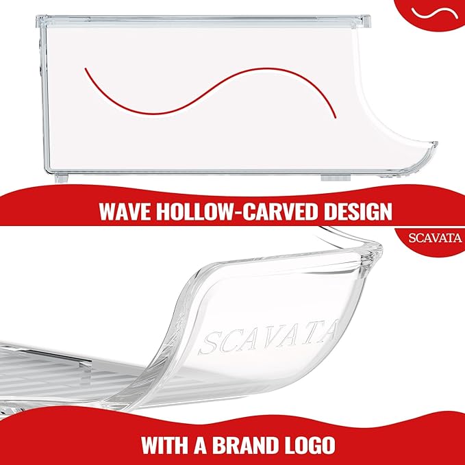 2 Pack Stackable Refrigerator Organizer, Soda Can Dispenser Pop Cans Container Beverage Holder with Lid for Fridge, Freezer, Kitchen, Clear Plastic Storage Bins-Holds 10 Cans Each