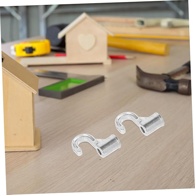 Housoutil 4Pcs Heavy Duty Aluminum Alloy Closet Rod Hooks Easy Installation Space Saving Hanger Connectors for Clothes Versatile Wardrobe Organizer Smooth Finish Design