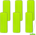 Replacement Microfiber Mop Pads for Libman Rinse 'n Wring Mop and Bucket System, Washable Reusable Wet & Dry Cleaning Refill Head for Multi-Surface Floor-6 Pack