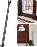 Door Security Bar, Rerishom Door Stoppers Security bar,Heavy Duty Door Lock Security Door Jammer Door Stopper for Apartment, Hotel Room,Screen Door Hardware (Dark Black, 1 Pack)