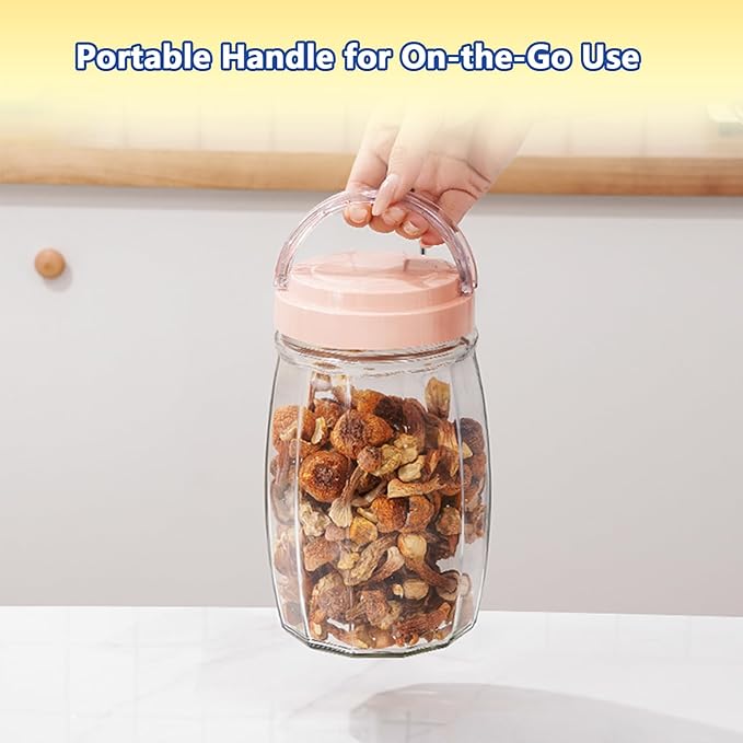 ZEHNXEC 1.8L Food Storage Jars with Lids - Organize Flour, Oats, Pasta, Tea, Coffee Beans & Dry Goods - Individual Pantry Container