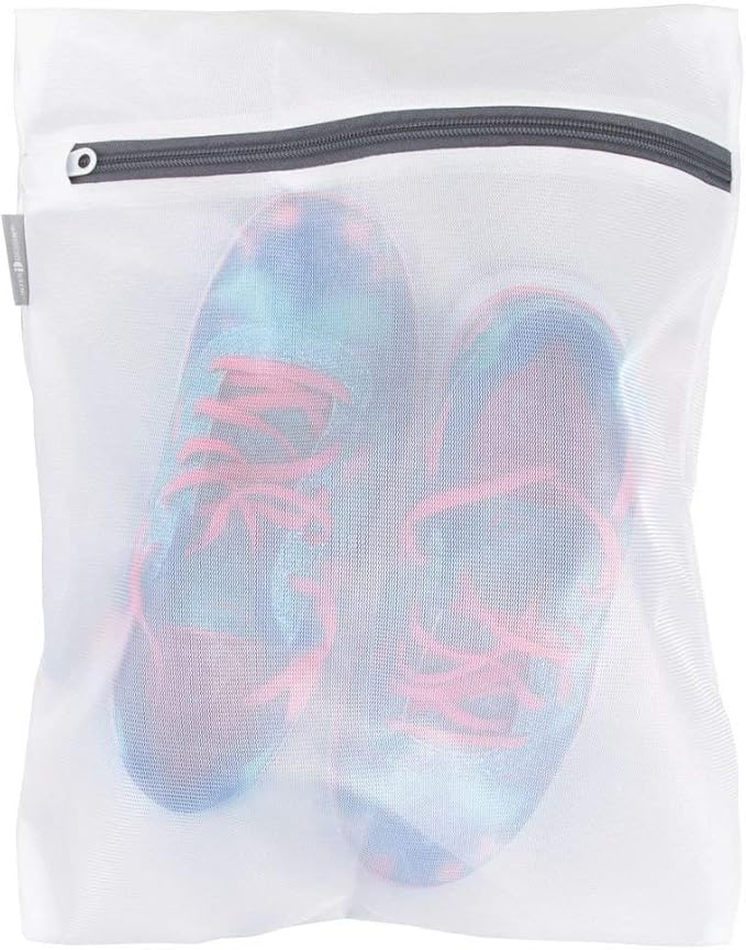 iDesign Medium Mesh Laundry Bag for Delicates - White