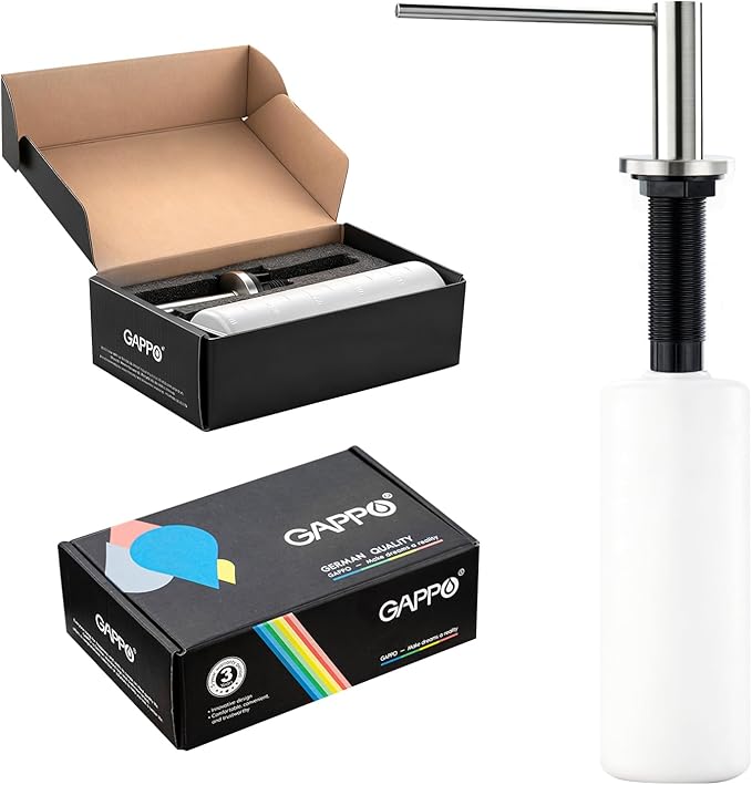 Soap Dispenser for Kitchen Sink Brushed Nickel GAPPO Stainless Steel Countertop Pump Hand Lotion Built in Bottlend Lotion Built in Bottle