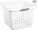 Sterilite Laundry Basket, Plastic Clothes Hamper, Large Square Bin with Comfort Grip Handles and Reinforced Rim, 1.5 Bushel Capacity, White, 18 Pack