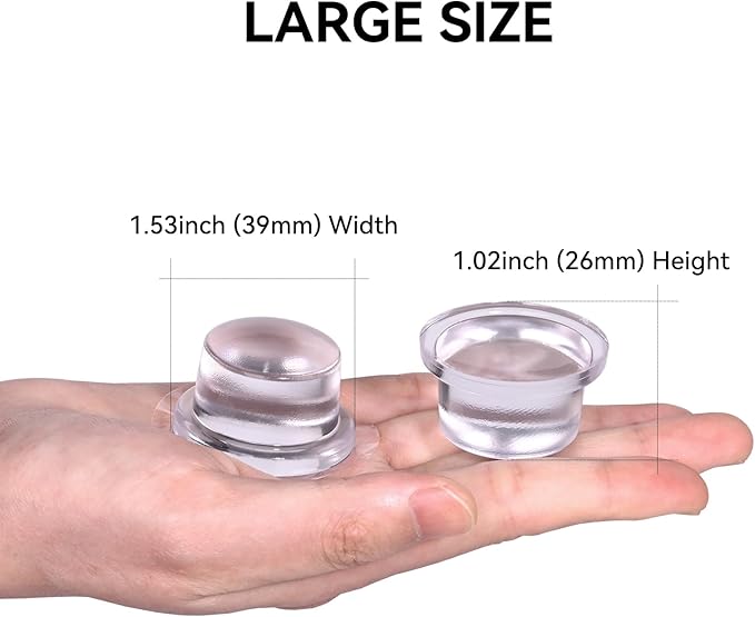 Upgraded Door Bumper 1.5" Clear Silicone | Self-Adhesive Door Knob Wall Protector |Large Rubber Door Stops for Wall Protection & Noise Reduction | 1 Pack