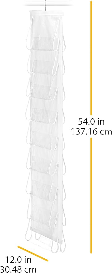 Whitmor White Hanging Shoe File, Clear