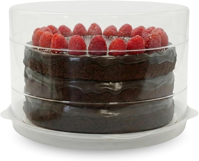 Evelots 12-Inch Airtight Cake Container with Lid - Portable Carrier for Pies, Cakes, Cupcakes & More - BPA-Free Clear Plastic - Secure & Easy Transport