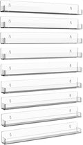 Nail Polish Shelf Wall 15 Inch Acrylic Clear Rack Sunglass Organizer Multi-Purpose Floating Shelves for Beauty Salons Retailer Dressing Room (9 PCs)