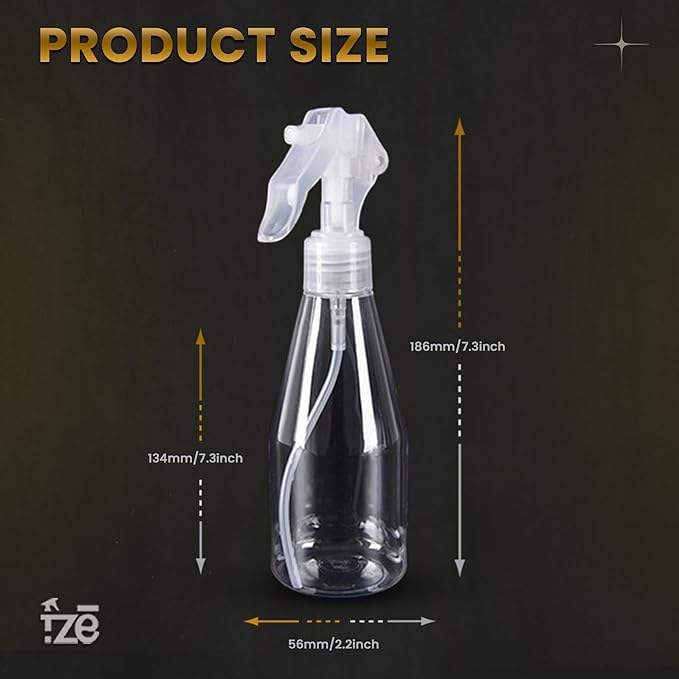 FZE Spray Bottles With Ultra Fine Mist Pack of 2 | 6.76 Oz/200ml | Plant Mister | Small Spray Bottle for Hair | Plants | Cleaning | Gardening | Essential Oil Mist Spray [ Mini Mist]