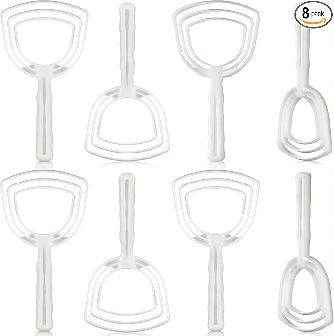 Mudder 8 Pcs Bone Dust Scraper Fish Scale Remover Butcher Plastic White Fish Descaler Meat Scraper Cleaning Tools for Kitchen Restaurant Catering Table