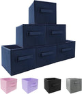 Small Storage Bins,Collapsible Fabric Storage Organizer 9.0"x7.5"x7.5" 6 Pack,Mini Storage Box,fit for closet, living room, bookshelf, Kids clothes and toys storage and organization Blue…