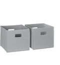 RiverRidge Folding Storage Bins with Handles Gray Cube Storage Organizer forCloset, Bedroom & Playroom - Closet Organizers and Storage Set of 2