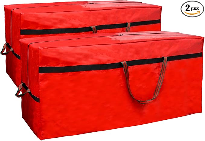 Christmas Tree Bag 4FT/5FT Small Christmas Tree Storage Bag Waterproof Tearproof with 4 Handles Easy to Transport/Organize Red 2 Pack