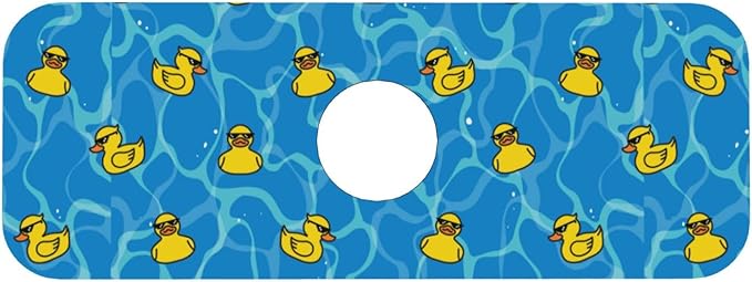 Duck Sunglasses Yellow Cool 15" X 5.5" Kitchen Sink Splash Guard Faucet Faucet Guard Draining Mat Sink Splash Guard Faucet Kitchen Bathroom