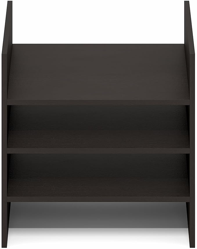 Furinno Cubicle Cube Insert, 3-Shelf Cube Organizer, 3-Tier Shelf Accessory, Fits into Furinno Triple Thick Cubes, IKEA Kallax, for Organizers and Storage, Black Dark Oak
