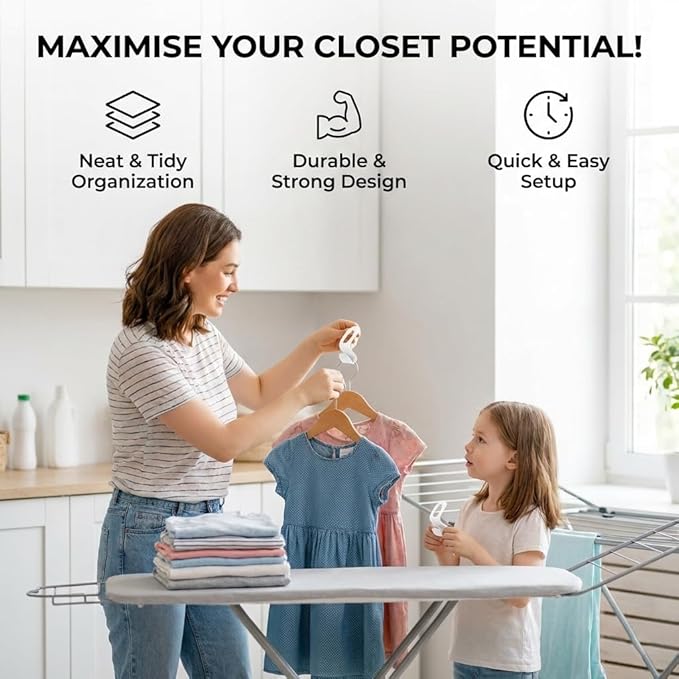 Hanger Connector Hooks – 50-Pack Clothes Hanger Connector Hooks – Space-Saving Hanger for Closet Organizer – Cascading Space Saver Hangers for Small Space Organization and Closet
