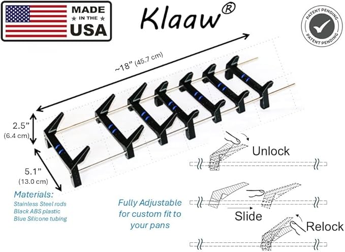 Pan & lid rack for storage or drying for kitchenware from Hexclad, T-fal, Circulon, Calphalon, Carote, Cuisinart, Blue Diamond, and others including induction pans