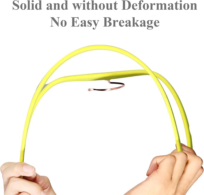 VECELO Premium Velvet Clothes Hangers Suit Heavy Duty (50 Pack)-Non Slip & Space-Saving with 6 Finger Clips & Tie Rack Excellent for Men and Women,Yellow