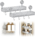 PVZXR Corrugated Suction Cup Storage Holder, 2026 New Movable Shower Shelf Suction Cup,Shower Caddy Large Capacity Bathroom Organizer,No-Drill Wall-Mounted Storage Shelf (2PCS Gray)